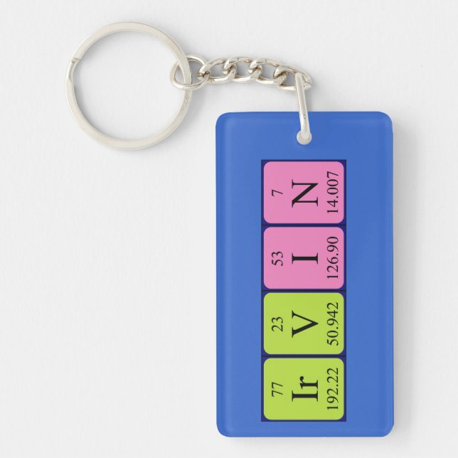 Irvin periodic table name keyring (Front)