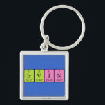 Irvin periodic table name keyring<br><div class="desc">Irvin spelled out as Ir V I N (Iridium Vanadium Iodine Nitrogen) on a keyring for the scientist in you.</div>