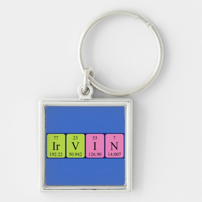 Irvin periodic table name keyring (Front)