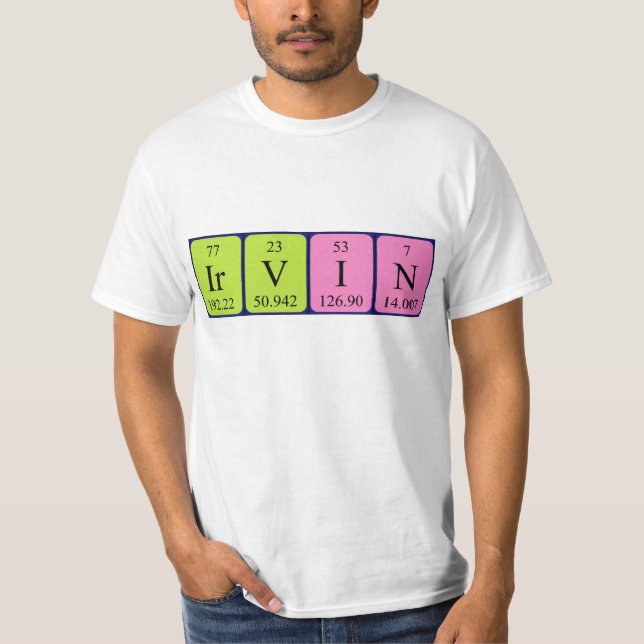 Irvin periodic table name shirt (Front)