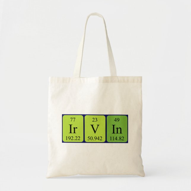 Irvin periodic table name tote bag (Front)