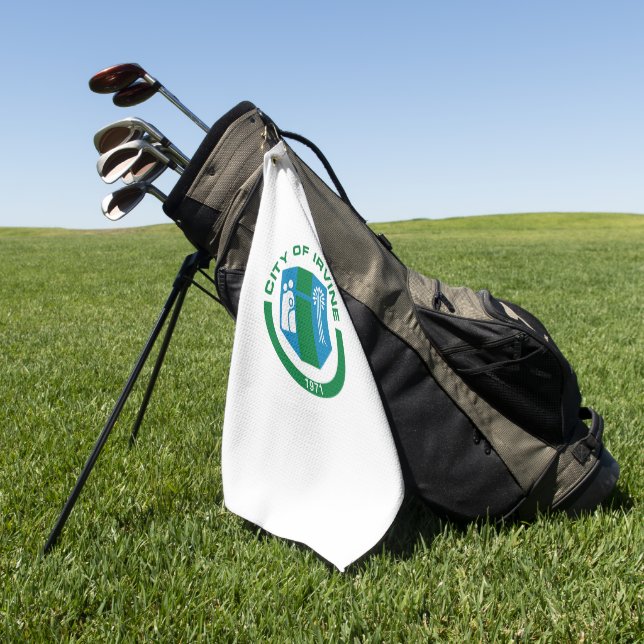 Irvine (California) city flag Golf Towel (Green)