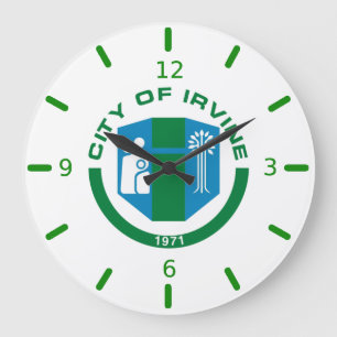 Irvine (California) flag Large Clock