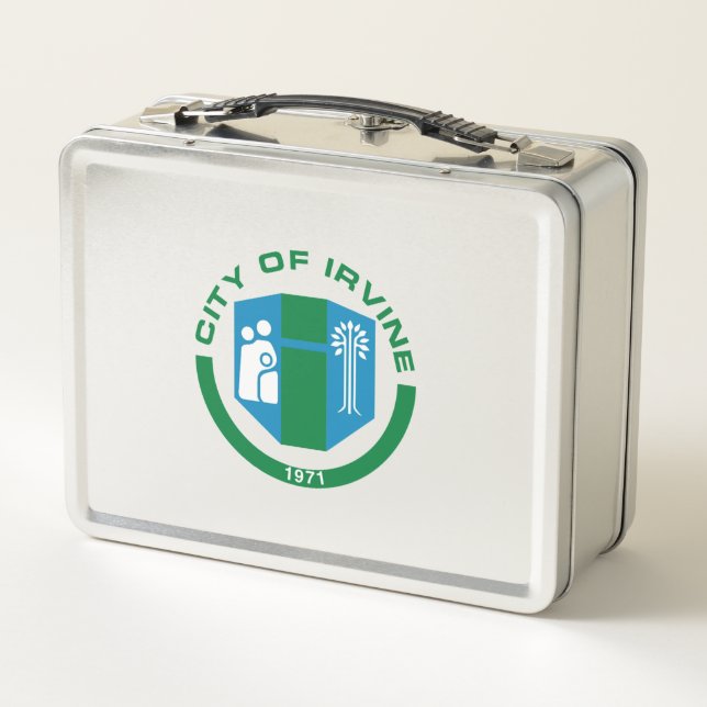 Irvine city flag metal lunch box (Back)