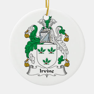 Irvine Family Crest Ceramic Tree Decoration