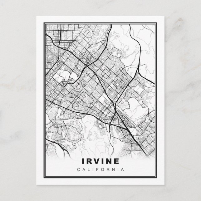 Irvine Map Holiday Postcard (Front)