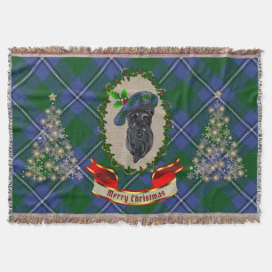Irvine Scottie Dog Christmas Throw Blanket