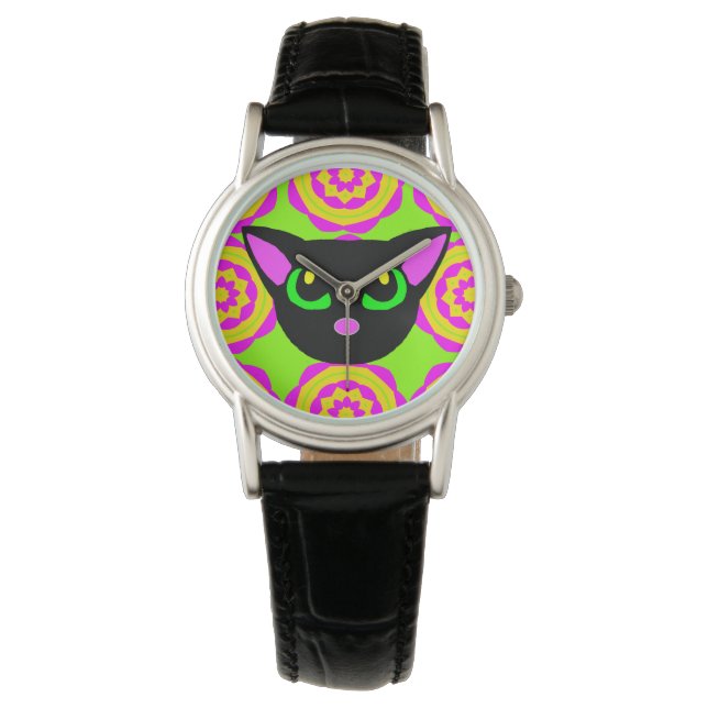 Irving Black Kitty Watch (Front)