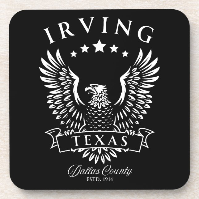 Irving Dallas County Texas Vintage Eagle Coaster (Front)