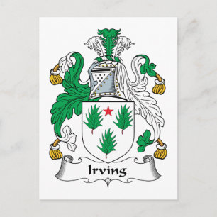 Irving Family Crest Postcard