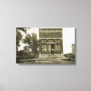 IRVING KANSAS POST OFFICE PHOTO MARSHALL COUNTY KS CANVAS PRINT