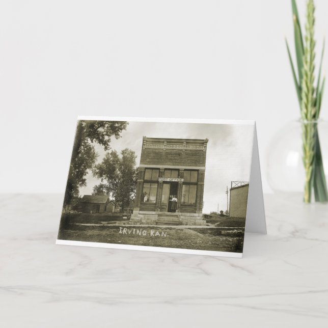 IRVING KANSAS POST OFFICE PHOTO MARSHALL COUNTY KS CARD (Front)