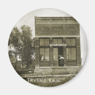 IRVING KANSAS POST OFFICE PHOTO MARSHALL COUNTY KS MAGNET