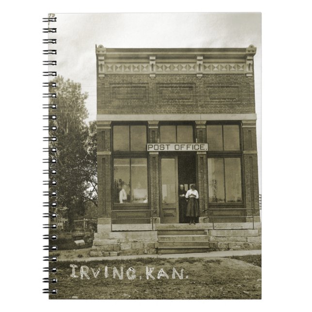 IRVING KANSAS POST OFFICE PHOTO MARSHALL COUNTY KS NOTEBOOK (Front)