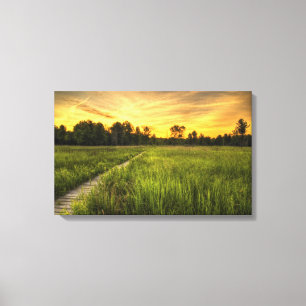 Irwin Prairie Boardwalk Sunset Canvas Print
