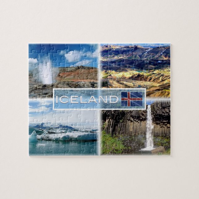 IS0003 Erupting geyser - Landmannalugar Jigsaw Puzzle (Horizontal)