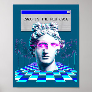 Is 2016 Vaporwave Glitch Statue Aesthetic Poster