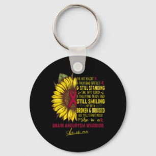Is A Brain Aneurysm Warrior She Is Me Key Ring