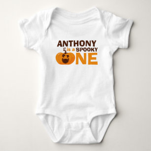 Is a Spooky One Halloween Pumpkin 1st Birthday Baby Bodysuit