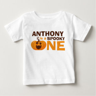 Is a Spooky One Halloween Pumpkin 1st Birthday Baby T-Shirt