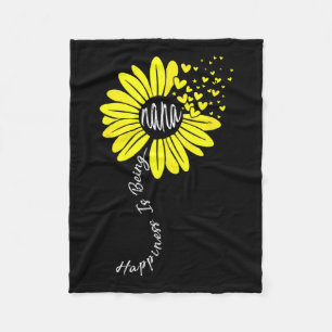 Is Being Nana Happy Mothers Day Sunflower Family Fleece Blanket