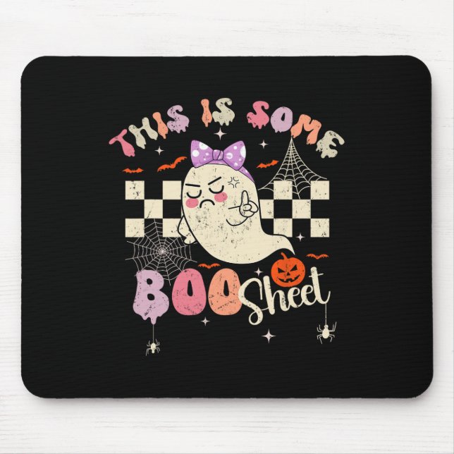 Is Boo Sheet Cute Ghost Retro Halloween Costume Wo Mouse Mat (Front)
