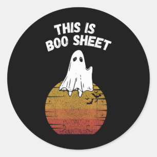 Is Boo Sheet Ghost Retro Halloween Easy Costume Classic Round Sticker