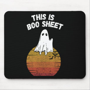 Is Boo Sheet Ghost Retro Halloween Easy Costume Mouse Mat