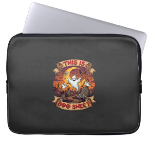 Is Boo Sheet Halloween Ghost Cemetery Pumpkins_1 Laptop Sleeve