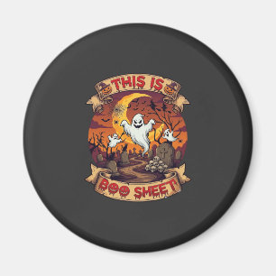 Is Boo Sheet Halloween Ghost Cemetery Pumpkins_1 Magnet