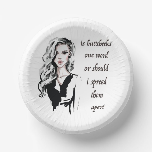 Is Buttcheeks one word Paper Plate (Front)