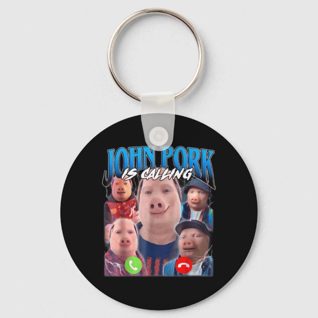 Is Calling Meme Brainrot Key Ring (Front)