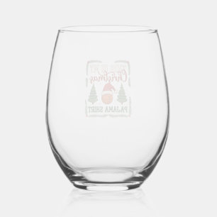 Is Christmas Pajama Basketball Santa Hat Trees Stemless Wine Glass