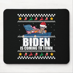Is Coming To Town Ugly Christmas Sweater Meme Mouse Mat