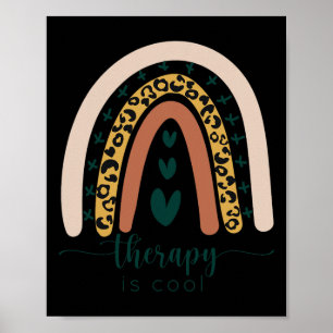 Is Cool Mental Health Awareness Rainbow Leopard Cu Poster