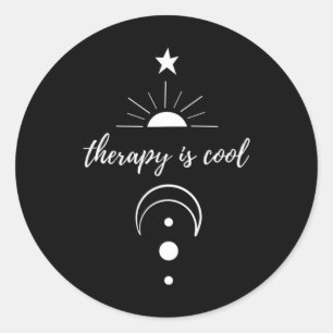 Is Cool Self Awareness Mental Health Moon Stars Classic Round Sticker