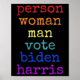 Is Dumb Person Woman Man Vote Biden Harris Distres Poster