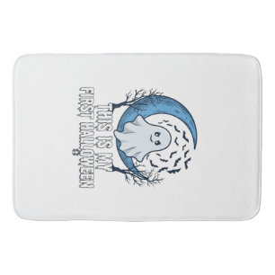 Is First Halloween Ghost Crescent Moon Bats_1 Bath Mat