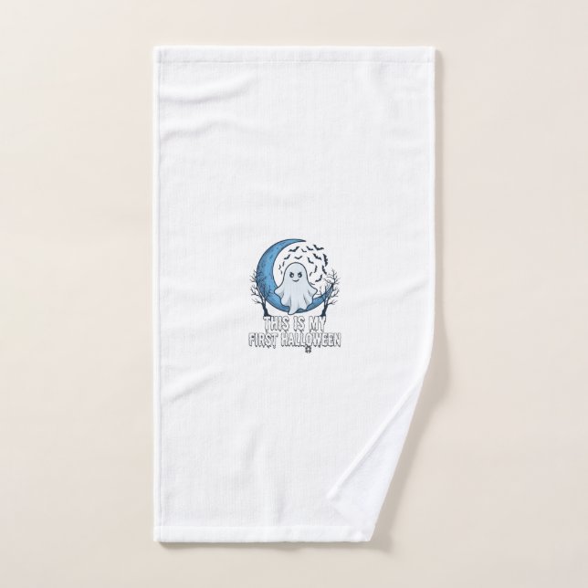 Is First Halloween Ghost Crescent Moon Bats_1 Hand Towel (Hand Towel)