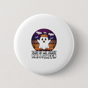 Is First Halloween Ghost Pumpkin Hat Bats_1 6 Cm Round Badge