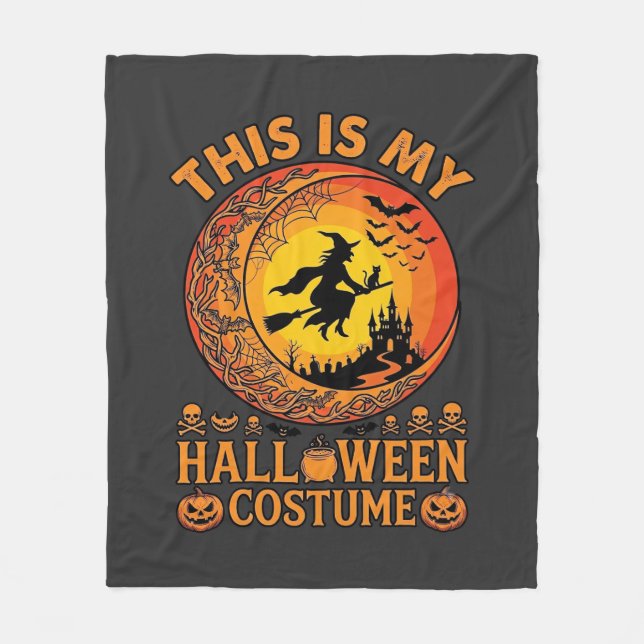 Is Halloween Costume Witch Castle Cauldron Fleece Blanket (Front)