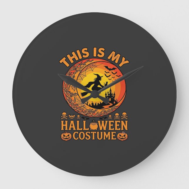 Is Halloween Costume Witch Castle Cauldron Large Clock (Front)