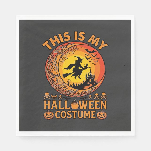 Is Halloween Costume Witch Castle Cauldron Napkin (Front)