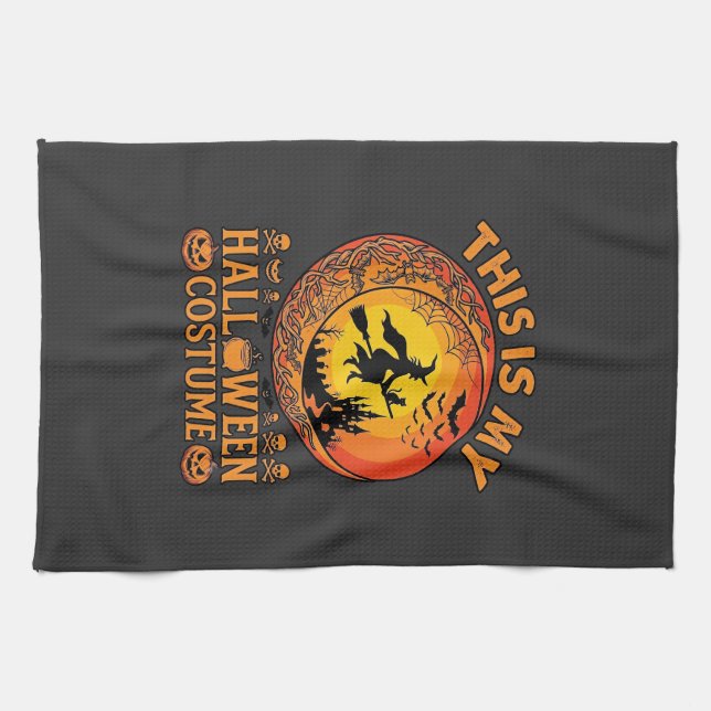 Is Halloween Costume Witch Castle Cauldron Tea Towel (Horizontal)