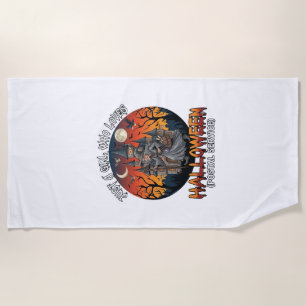 Is Halloween Witch Everybody Make Scene Postal Wor Beach Towel