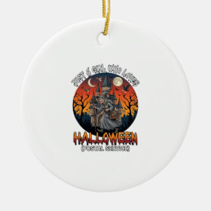Is Halloween Witch Everybody Make Scene Postal Wor Ceramic Tree Decoration