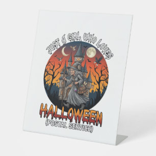 Is Halloween Witch Everybody Make Scene Postal Wor Pedestal Sign