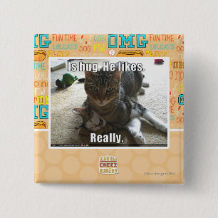 Is hug. He likes. 15 Cm Square Badge