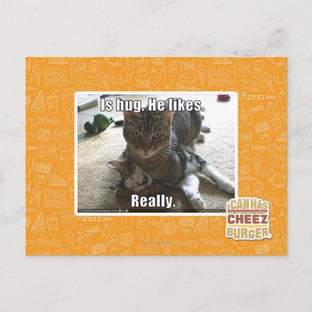 Is hug. He likes. Postcard (Front)