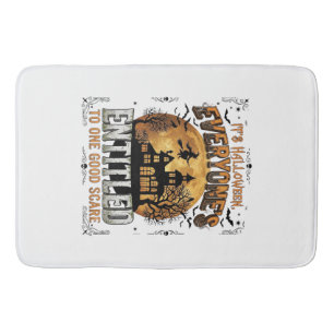 Is Human Costume French Bulldog Pumpkin Halloween_ Bath Mat